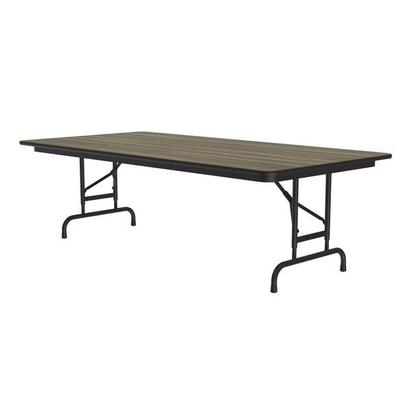 CFA Adjustable HPL Folding Tables 36x96 Colonial Hickory, Correll, Mfr#: CFA3696PX-53